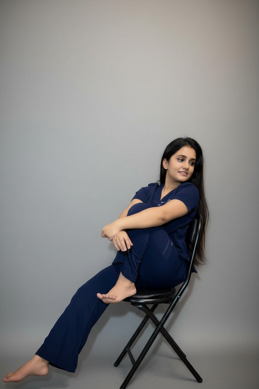 CHICITSA Regal Blue Medical Scrub Set
