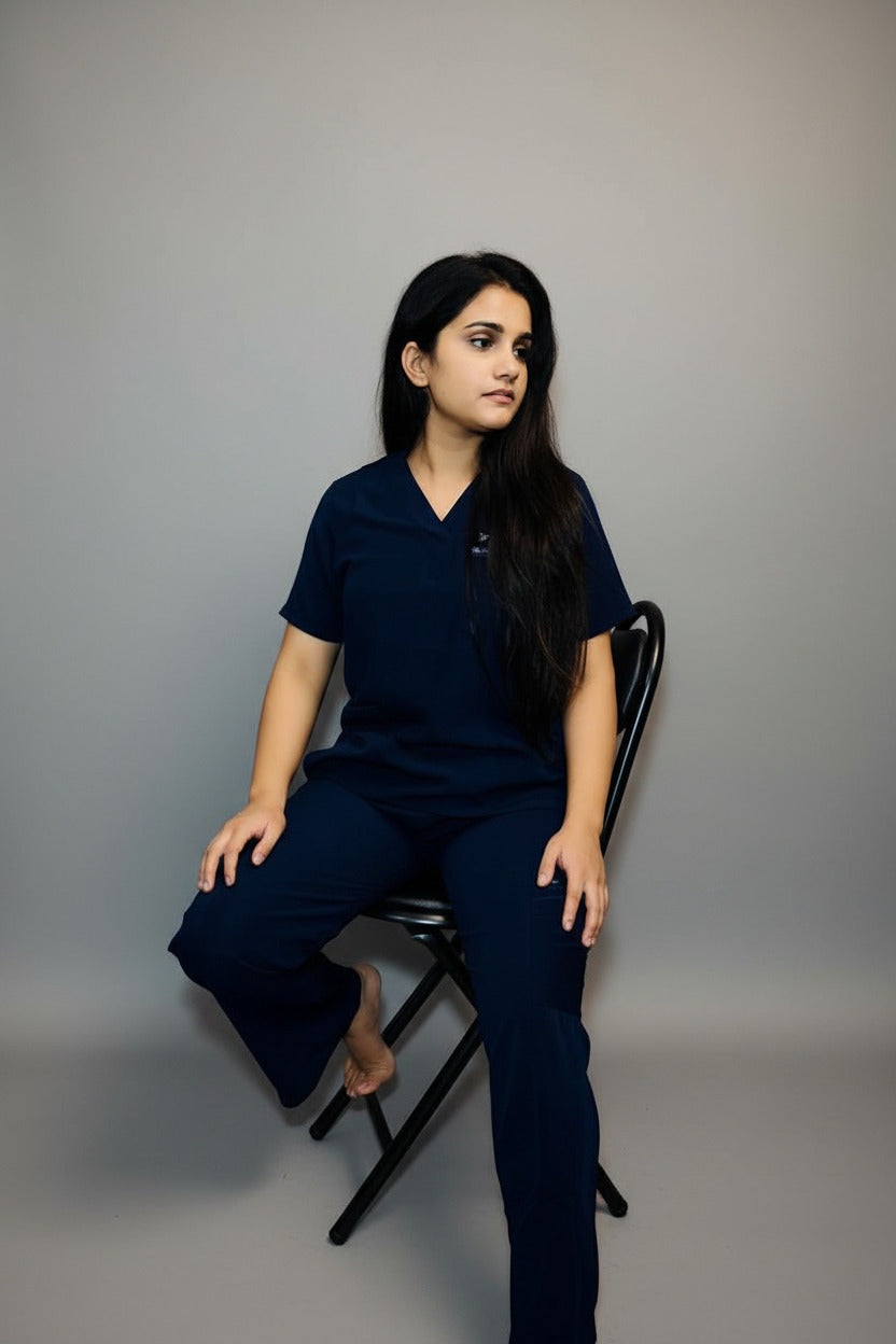 CHICITSA Regal Blue Medical Scrub Set