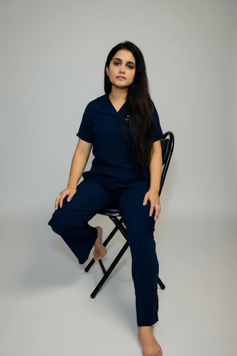 CHICITSA Regal Blue Medical Scrub Set