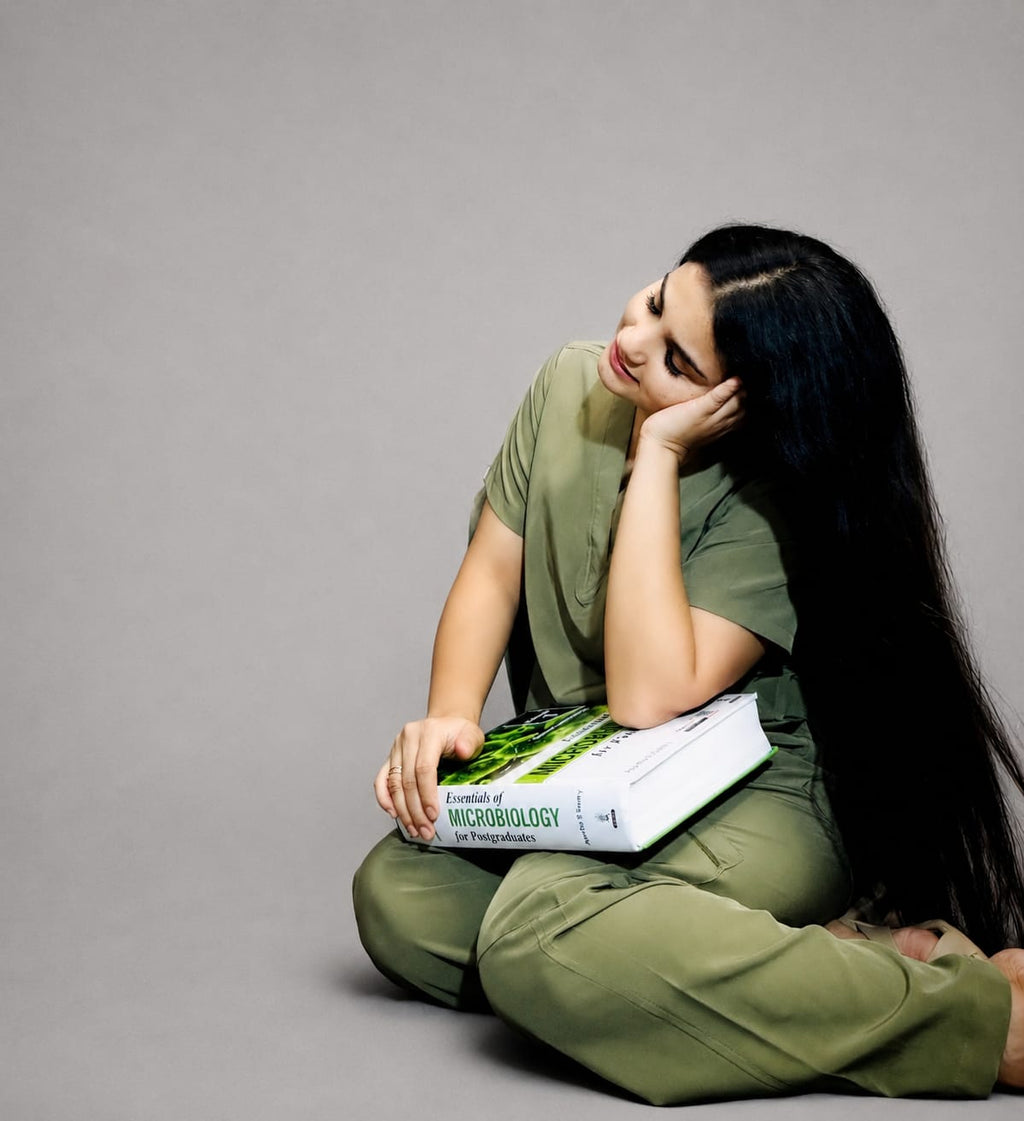 CHICITSA Olive Green Medical Scrub Set